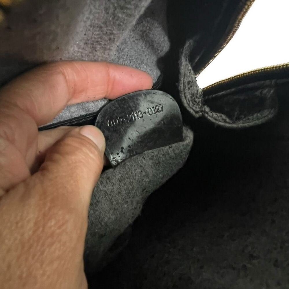 GUCCI Patent Leather Backpack Black Two Way w Strap Messenger Bag Bamboo Handle - Picture 5 of 12